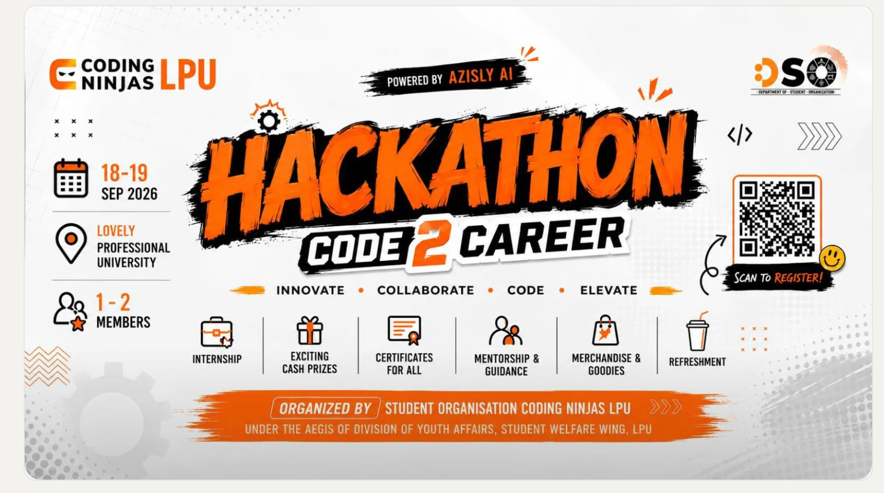Code2carrer Hackhaton event banner — Lovely Professional University